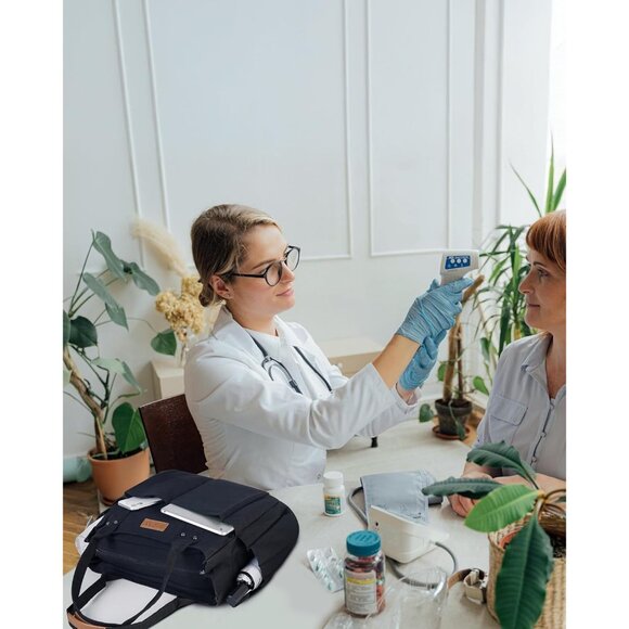 Women's Black 3 Tote Bags Large Utility Bags with Pockets Zip for Teacher Work - Picture 7 of 7